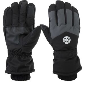 Men's Black and Gray Winter Gloves